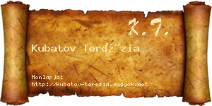 Kubatov Terézia névjegykártya